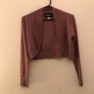 Collectif Dusty Pink Bolero Cropped Cardigan
